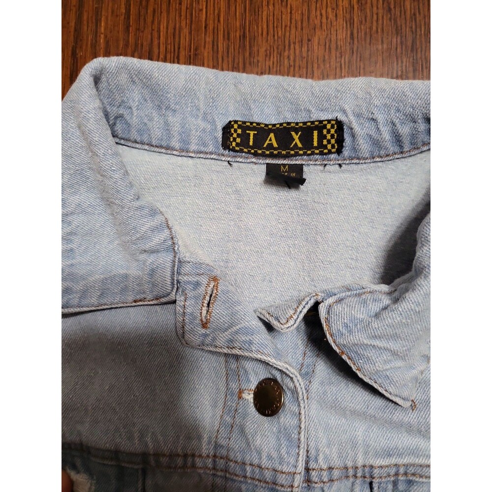 Denim Jacket Cropped With Fringe Size M - Picture 7 of 7
